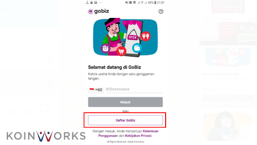 mendaftar GoBiz untuk mempromosikan produk makanan dan minuman ke Gojek